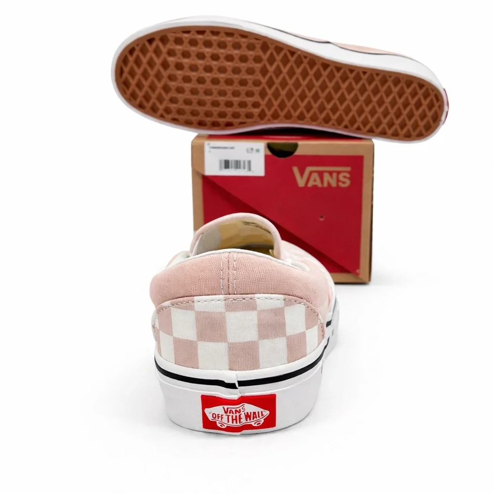 Vans Classic Slip-On Checkerboard Blush/White – Women’s Size 6 – NEW w/ Box